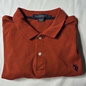 U.S. Polo Assn. Mens Polo Red Collard Size Large Luxury Feel